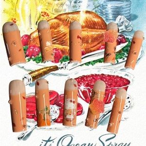 Handpainted Hello Kitty Thanksgiving Gel Press On Nails